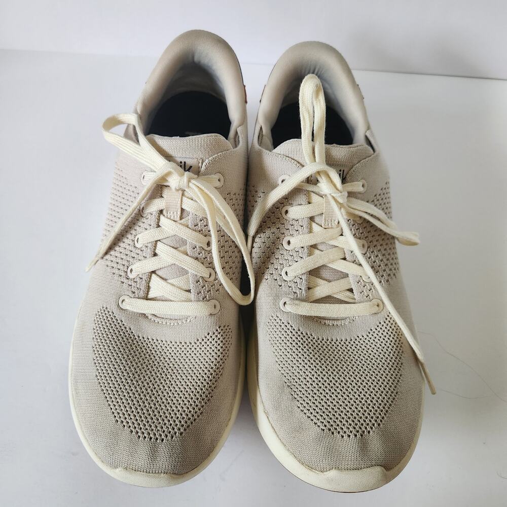 Kizik Lima Hands Free Sneakers Ivory Knit Slip On Comfort Shoes SZ M10 W11.5